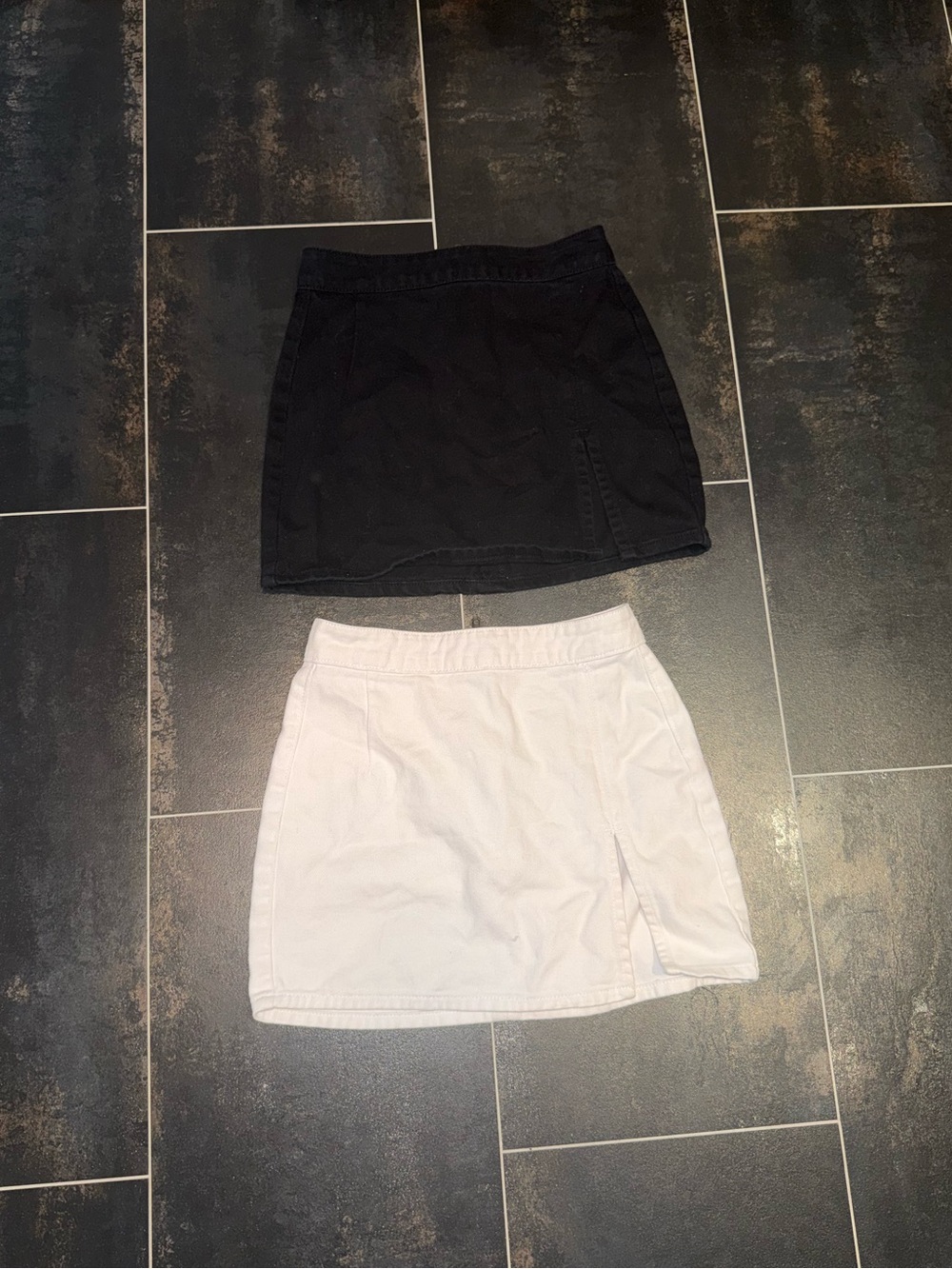 Lioness Lola Mini Skirt Bundle in Black Denim & White Denim, Size XS